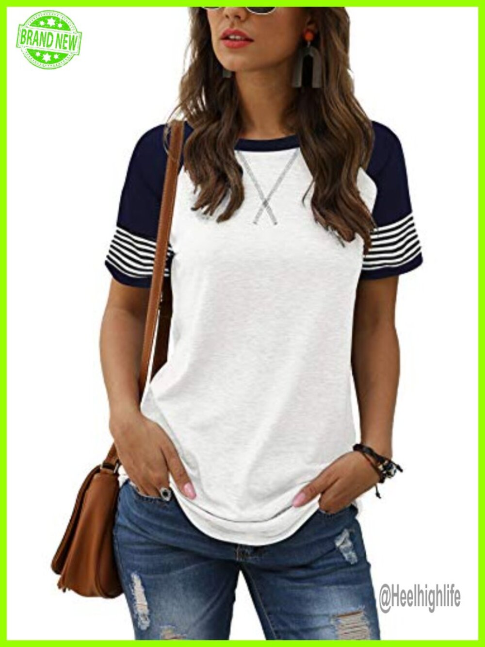 Women's Casual Tunic Tee Short Sleeve Crew Neck Loose Fit Summer Top